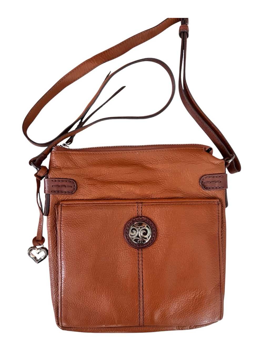 BRIGHTON Tan London Groove Leather  Selena Super Organizer Crossbody Bag